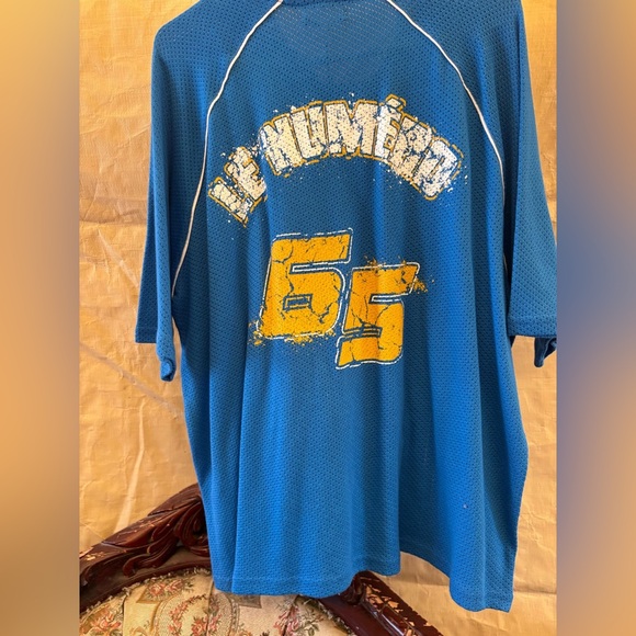 Blue and Yellow Graphic Polo Shirt - Picture 4 of 5